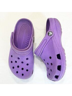 Purple Crocs Classic Clogs With Heel Strap W5 / M3 Lightweight & Comfortable